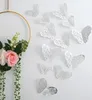 12 stks / set Rose Gold 3D Hollow Butterfly Muursticker voor Home Decor Butterflies Stickers Kamer Decoratie voor Party Wedding Decor SL33