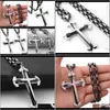Chains Necklaces Pendants Jewelrycatholic Church Stainless Steel Jesus Cross Necklace Religion Crucifix Pendant Fashion Byzantine Link Chain