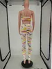 Zomer stijl vrouwen jumpsuit mode casual sexy strakke onregelmatige print halter mouwloze vrouwelijke romper groothandel 210525