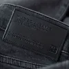 久江綿春秋の男性のジーンズブラックウォッシュオールドビンテージスリムファッション高品質デニムパンツズボンkk-2975 211111