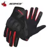 SCOYCO motocicleta verão malha respirável moto dedo inteiro motocross corrida off-road luvas masculinas de moto