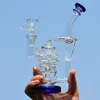 Mini Recileler Boleder Pubs Cokah 7,8 дюймовый стеклянный бонг Percolator Shisha Симпатичные водяные стеклянные трубы очистить синий табак DAB 14 мм женский сустав для курящих аксессуаров