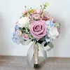 Прекрасные розовые свадебные букеты свадебные цветы украшения синяя слоновая кость 20 * 28см