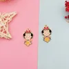 10pcs 금속 에나멜 여자 매력 kawaii 공주 여자 펜 던 트 귀걸이 팔찌 떠있는 보석 DIY 액세서리 장식품