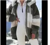 겨울 여성 인조 모피 재킷 푹신한 양털 지퍼 포켓 긴 소매 모피 코트 캐주얼 스트리트웨어