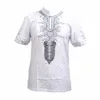 DashikiFiage African 4 Färger Bomull Dashiki Broderad Traditionell skjorta Unisex Nigerian Native Ankara Topp 210324