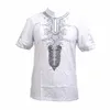 Dashikage African 4 kolory bawełniane Dashiki Haftowane Tradycyjna koszula Unisex Nigerii Native Ankara Top 210324