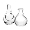 Clear Glass Pocket Carafe Flask الياباني البارد Saker Server Wine Decanter مع مقصورة الجليد للمطعم المنزلي 9 أوقية