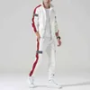 Män sportkläder set Spring Autumn Hoodies Mens Tracksuit Patchwork Hip Hop Sweatshirt+Pants Mane Casual Two Pieces Track Suit 220107