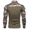 Hommes Camouflage tactique militaire t-shirt vêtements à manches longues hauts serrés t-shirts