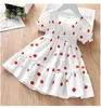 Children's Korean Girl's Dresses Wholesale Sweet Wind Lace Pastoral Polka Dot Kids Clothing European And American Snow Spinning Medium Length Skirt