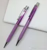 Fashion Design Creative Crystal Pen Diamond Ballpoint Pens Stationery Ballpen Stylus Touch 14 Colors Oily Black Refill