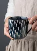 Muggar retro nordiska mugg lyxig bl￥ kreativ keramik f￶r par med handtag hem frukostmj￶lk kaffe vatten flaska cc60mkb
