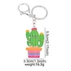 Cute Cartoon Acrylic Keychains Creative Plant Cactus Key Chain Jewelry For Women Kids Girls Gift Car Accessory