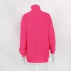 Hoge nek gebreide vrouwen truien herfst winter roze oranje neon groen trui casual gebreide trui turtleneck jumper outfits 210922