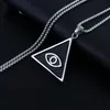 Symbole de puissance Triangle oeil d'horus pendentif chaîne en acier inoxydable collier pour hommes chaînes masculines