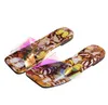 Pantoufles de grande taille pour femmes, sandales plates imprimées de couleurs acidulées, à la mode, à bout carré, pantoufles de plage pour dames, été 2024