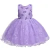 Bebek Kız Çocuklar Kızlar için Elbiseler Parti Elbise Yaz Gazlı Bez Zarif Çocuk Prenses Çiçek Kız Gelinlik Vestido Infantil Q0716