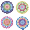 Püskül Hint Battaniye Toalla Mandala Goblen Plaj Havlusu Güneş Koruması Yuvarlak Bikini Kapak-Up Battaniye Lotus Bohemian Yoga Mat 150 cm