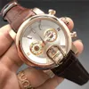 공장 men039S 자동 석영 시계 로즈 스트랩 브라운 골드 시계 스테인레스 스틸 방수 Montre de Luxe Men039S Watches9654410