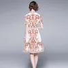 summer Fashion casual women Floral Dress short Sleeve Vintage Flower Print turn down collar vestidos 210531