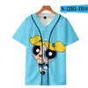 Niestandardowe koszulki baseballowe przyciski Homme Koszulki 3D Drukarnia Koszula Streetwear Tees Koszulki Hip Hop Odzież Front and Back Drukuj 054