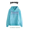 Thrasher Ice Fire Flame Sweter z kapturem Wang Yibo039s Ten sam Men039s i Women039s Loose Pullover 272