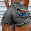 Femme haute taille petit ami denim shorts mode sexy