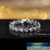 Huitan Romantiskt hjärta Promise Ringar Kvinnor Bröllop Band Smycken Bländande Kristall Zirconia Dance Party Kvinnlig uttalande Kärlek Ring