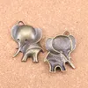 21 pièces Antique argent Bronze plaqué grandes oreilles éléphant pendentif à breloques collier à faire soi-même Bracelet Bracelet résultats 37*31mm