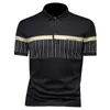 Sommarpolo Skjortor Mode Striped Kortärmad Polo Business Casual Tee Toppar Streetwear Man Kläder Plus Storlek M-4XL 210527
