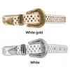 2021 All White Rhinestones Belt For Jeans Designer Luxury Womens Belts Removable Pin Buckle Diamond Studded Gothic Waist Belt AA220312