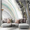 Modern Light Luxury Abstrakt Crystal Marble Wallpapers 3D Murals Bakgrund för vardagsrum