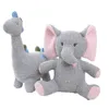 1 ST 2020 Nieuwe Handgemaakte Olifant Gebreide Speelgoed Haak Wol Pop Dier Gevulde Pluche Speelgoed Baby Soothing Baby Sleeping Doll Geschenken Q0727