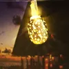 Светодиодные световые огни в кованом железе полый маленький фонарь формы на открытом воздухе украшения сада