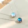 Thaya 45cm Crystal Gemstone s925 Silver Aurora Necklace Halo Scale Light Forest Women Pendant for Girl Elegant Jewelry 210721