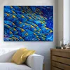 Abstract Canvas Oil Painting Colorful Fishes Animal Posters and Prints Wall Pictures for Kid Living Room Interior Decor No Frame