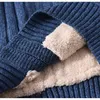 Plus Size M-6XL 7XL Winter sweter Męski Lamb Kaszmirowy Dzianiny Czarny Bawełna Poliester Zagęścić Ciepłe Cardigan Men 2021 Odzież