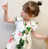 Designer Girls Dress Sweet Kids Floral Printed Princess Dresses Fashion Children Summer Sleeveless Sundress Girl Clothes S1225