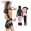 Kezrea 5 Piece Set Women Yoga Suit Gym Fitness Clothing Women's Cycling Shorts Sportswear Woman Running Tracksuits 210802