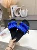 Women's satin slippers 2021 fashion leather wrinkled decorative shoes shopping banquet 35-41 sho