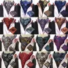 Män Paisley Silk Cravat Ascot Necktie Handkerchief Pocket Square Set Lot Bwthz0238