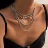 Boho Style Layered Fashion U-shaped Herringbone Rope And Curb Chain Necklace Set Jewelry Factory Direct s Chains235S