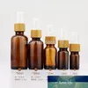 Lagringsflaskor burkar 5ml10ml15ml Kosmetisk Amber Glas Ton Bambu Sprayer Containrar Brun Essential Oljedim Flaskor Parfym Atomiz