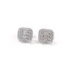Hip Hop Stud Earrings Jewelry Fashion Mens Square Gold Silver High Quality Zircon Earring