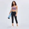 L-21 Femmes Yoga Pantalon Élastique Skinfriendly Outfit Cordon Taille Sports et Loisirs Évacuation de la Transpiration Jambe Droite pour Fitness Joggers Pantalon