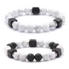 Pierre de lave Cube perles 8MM Howlite Bracelet homme cadeau de mode pour hommes cheville perle Bracelets perlés Strands232K