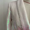 Ücretsiz En Kaliteli Barok Tasarımcı Blazer Elbise Kadınlar Uzun Kollu Yaka Kruvaze Yaka Sequins 210524