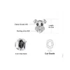 Schnauzer Dog Genuine Black Spinel Stud Orecchini 925 orecchini in argento sterling per le donne Gem orecchini coreani gioielli moda 2021 210325