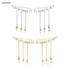 Andywen 925 Sterling Silver Clear Zirkoon Ovalen Champagne Climber Drop Earring CHAINS Damesmode Luxe Pendiente 210608